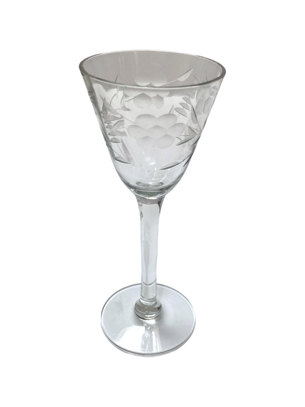 Set of 4 Rock Sharpe 2011-27 Long Stem Cordial Glasses Cut‎ Crystal Floral Glass
